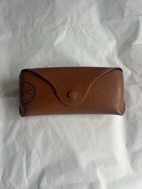 Ray-Ban Brown Pebbled Leather Sunglasses Case